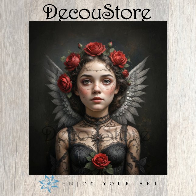 Gothic Rose Angel Decoupage Tissue Paper (Creator Uploaded)