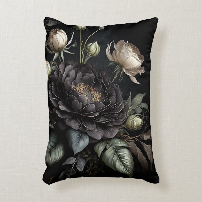  Gothic Rose Arrangement Black Flower Accent Pillow (Front(Vertical))