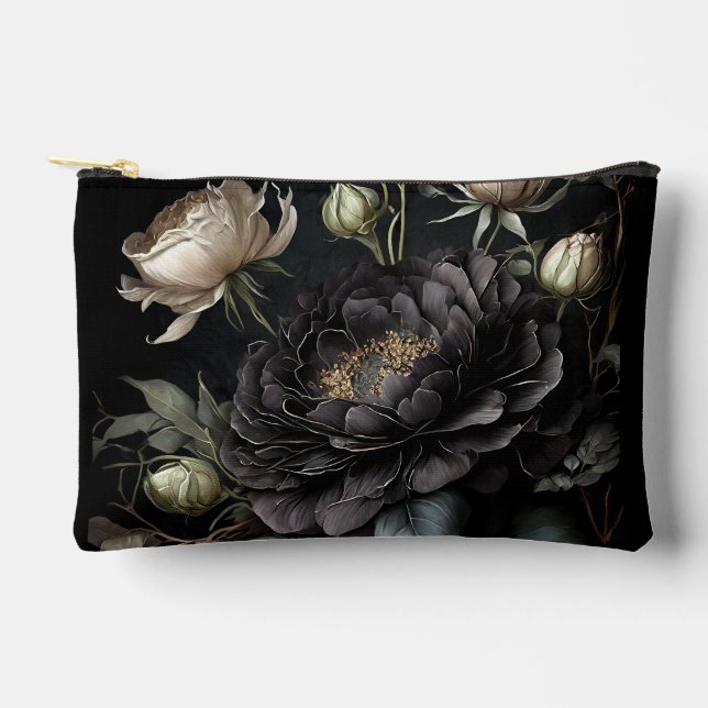 Gothic Rose Arrangement Black Flower Accessory Pouch (Front)