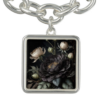  Gothic Rose Arrangement Black Flower Bracelet