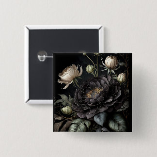  Gothic Rose Arrangement Black Flower Button