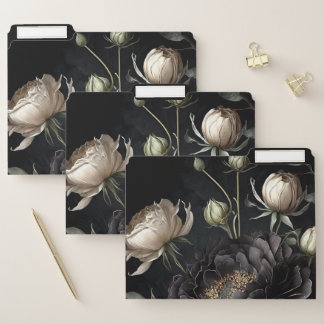 Gothic Rose Arrangement Black Flower File Folder