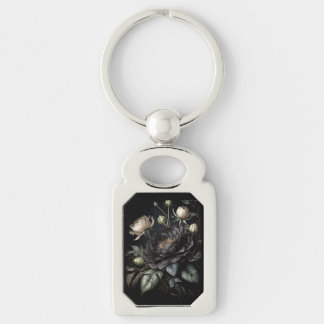 Gothic Rose Arrangement Black Flower Keychain