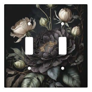  Gothic Rose Arrangement Black Flower Light Switch Cover