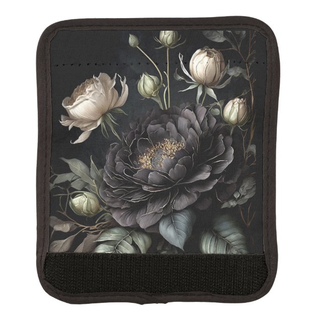  Gothic Rose Arrangement Black Flower Luggage Handle Wrap (Front)