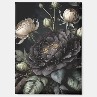 Gothic Rose Arrangement Black Flower Magnet