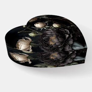 Gothic Rose Arrangement Black Flower Paperweight