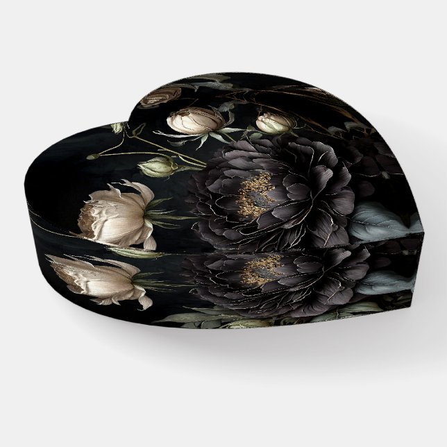  Gothic Rose Arrangement Black Flower Paperweight (Angled)