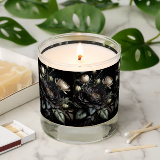 Gothic Rose Arrangement Black Flower Scented Candle