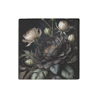  Gothic Rose Arrangement Black Flower Stone Magnet
