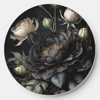 Gothic Rose Arrangement Black Flower Wireless Charger