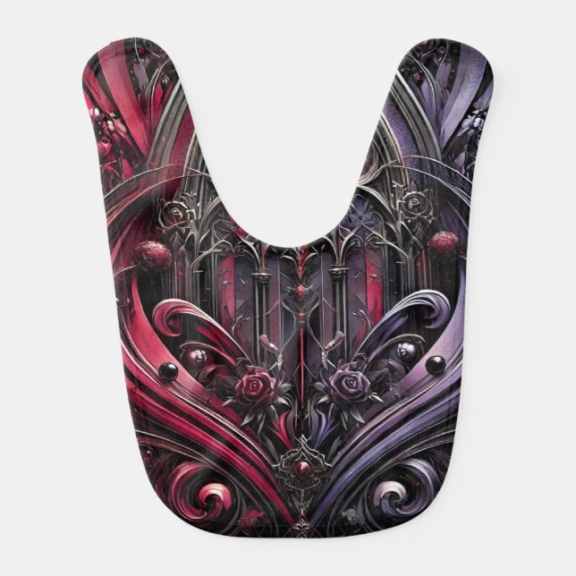 Gothic Rose Baby Bib - Stylish Comfort for Little  (Front)