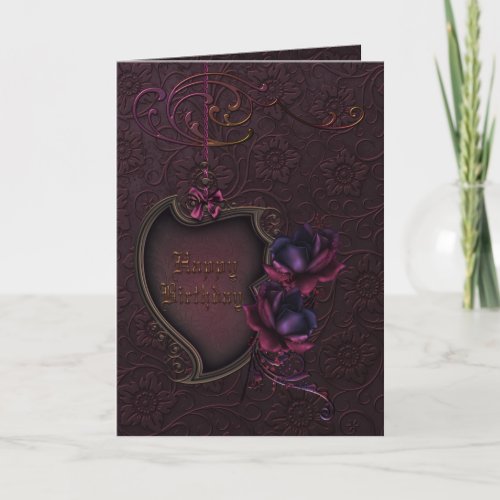 Gothic Rose Birthday Card