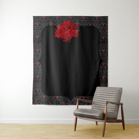 Gothic Rose Black And Red Romantic Backdrop