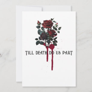 Gothic Rose Black Red Heart Blood Drip Invitation