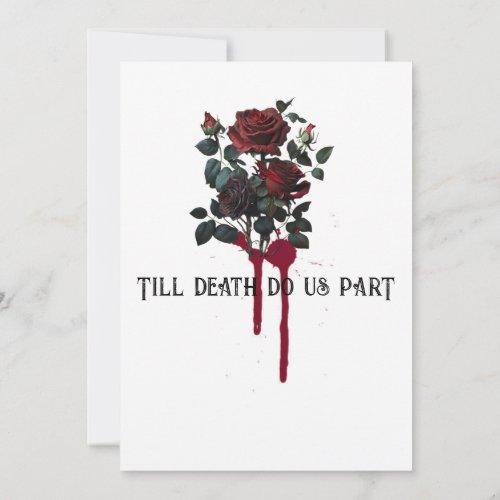 Gothic Rose Black Red Heart Blood Drip Invitation