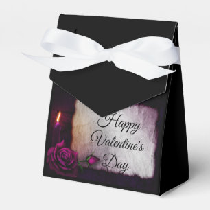 Gothic Rose, Candle, and Parchment Valentine's Favor Boxes