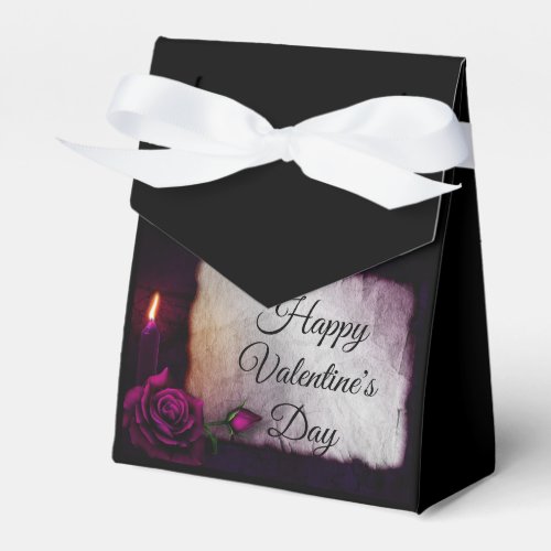 Gothic Rose Candle and Parchment Valentines Favor Boxes