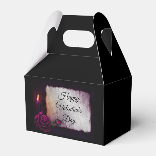 Gothic Rose Candle and Parchment Valentines Favor Boxes