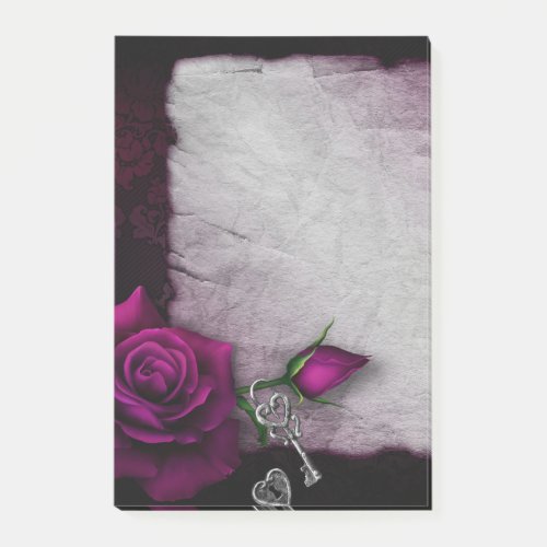 Gothic Rose Candle Parchment and Locket Post_it Notes