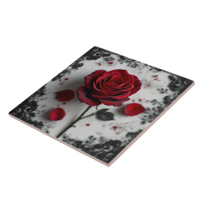 Gothic Rose  Ceramic Tile (Side)
