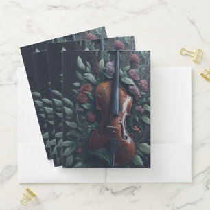 Gothic Rose Classical Violin  Pocket Folder