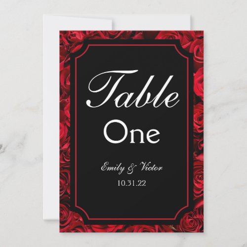 Gothic Rose Double Sided Table Numbers
