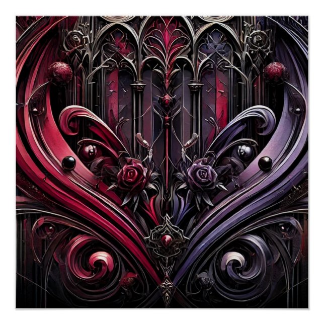 Gothic Rose Glossy Poster (Front)