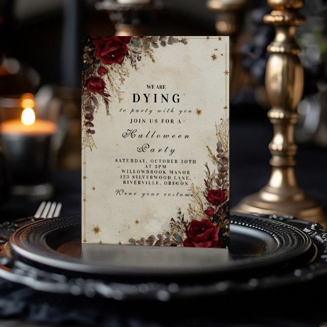 Gothic Rose Halloween Party Invitation (Creator Uploaded)