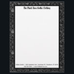 Gothic Rose in Black and Gray Letterhead<br><div class="desc">This Gothic rose background is perfect for any Goth-themed business,  from clubs to clothing.  Attractive,  professional,  and a modern take on a Victorian style design.</div>