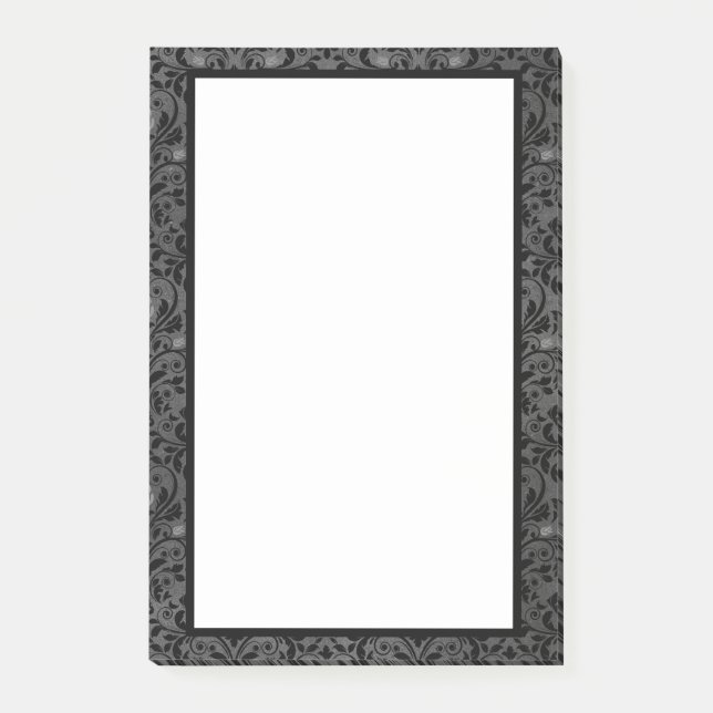 Gothic Rose in Black and Gray Post-it Notes (Front)