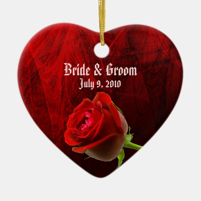 Gothic Rose Keepsake Wedding Ornament (Front)