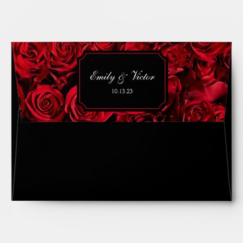 Gothic Rose Lined Black Envelopes