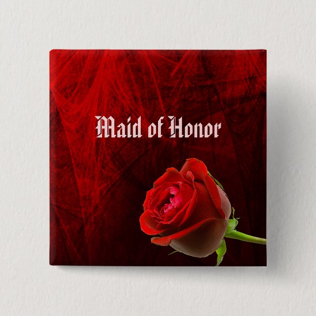 Gothic Rose Maid of Honor Button (Front)