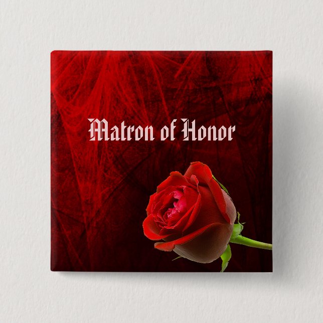 Gothic Rose Matron of Honor Button (Front)