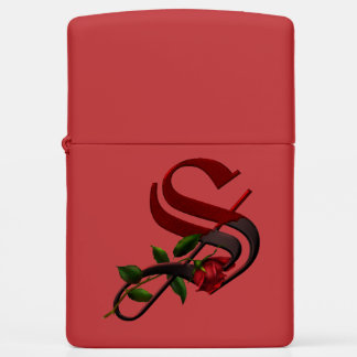 Gothic Rose Monogram S Zippo Lighter