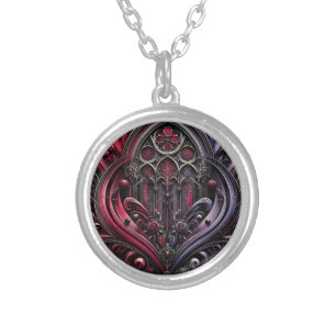 Gothic Rose Pendant Necklace