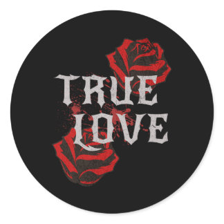 Gothic Rose Punk Love Valentine Student Rock Music Classic Round Sticker