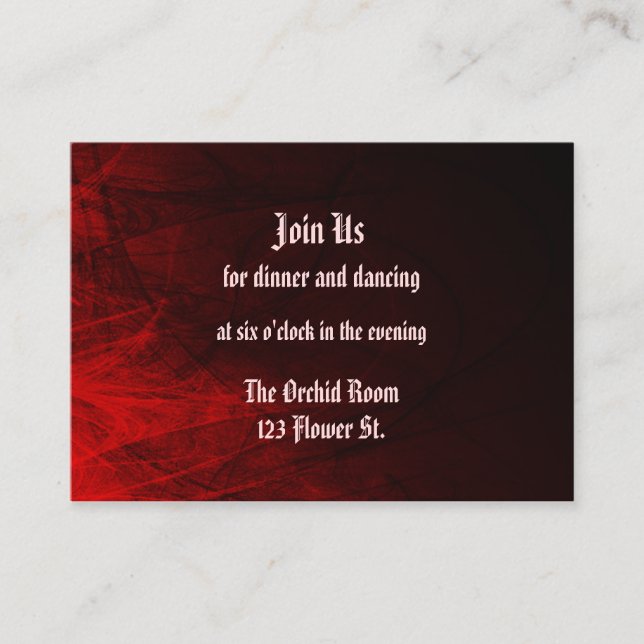 Gothic Rose Reception Cards (Front)