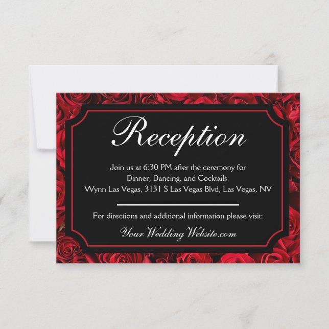Gothic Rose Reception Cards (Front)