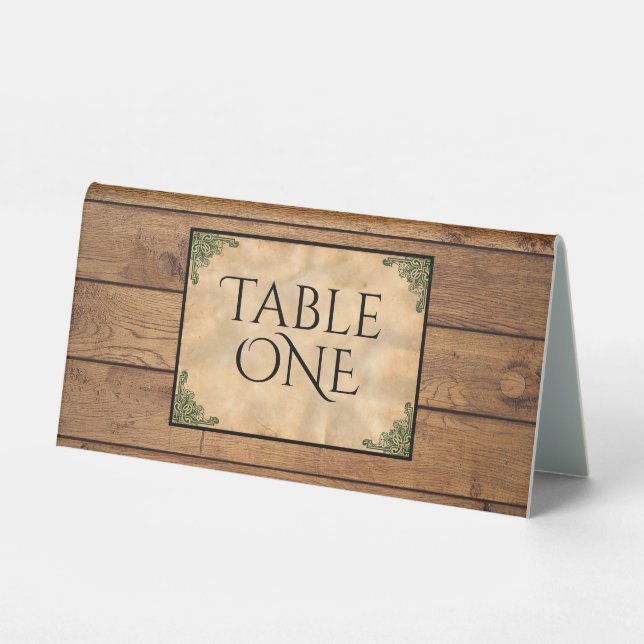 Gothic Rose Red and Black Table Number Table Tent (Front)