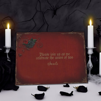Gothic Rose Red and Black Wedding Invitation