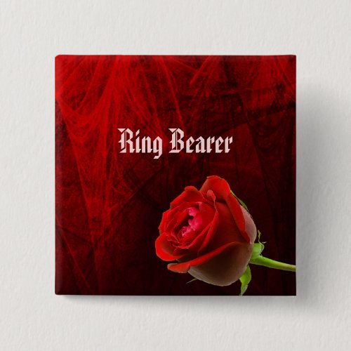 Gothic Rose Ring Bearer Button