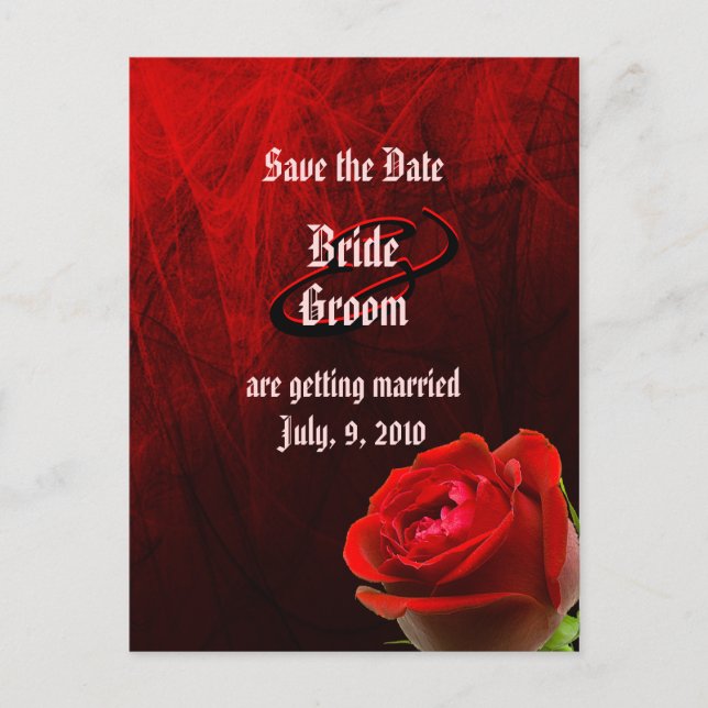 Gothic Rose Save the Date Postcard (Front)