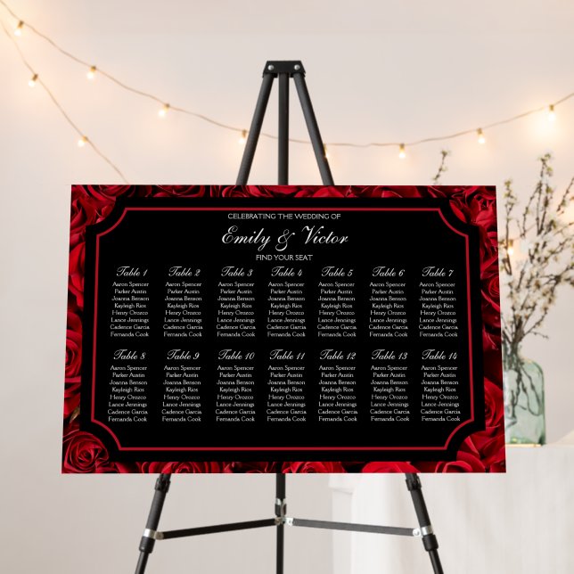 Gothic Rose Seating Chart  Foam Board (In Situ (Stand))