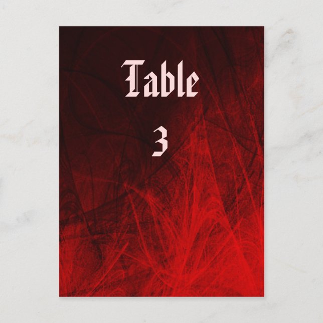 Gothic Rose Table Card (Front)