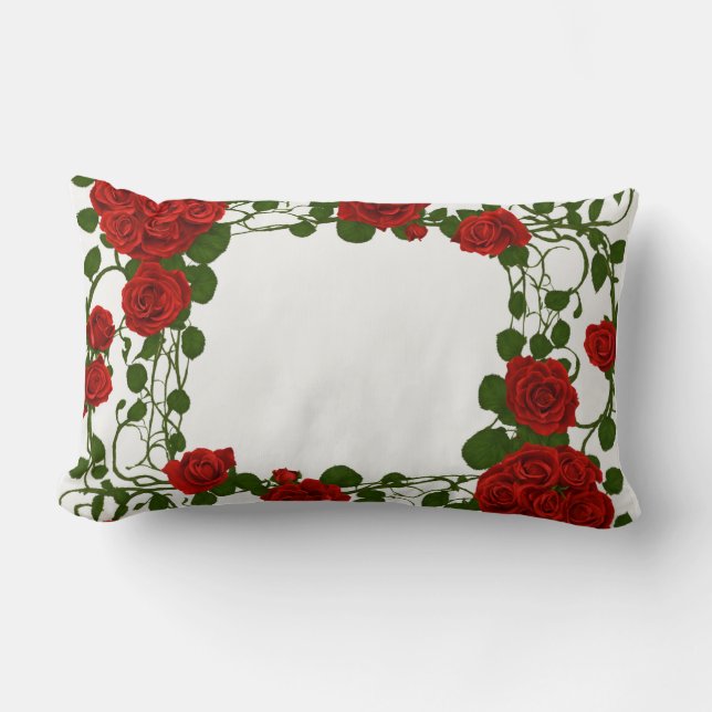 Gothic Rose Vine Long Pillow – Seamless Floral Ele (Front)