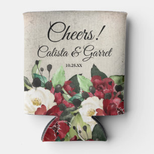 Gothic Rose Wedding Can Cooler