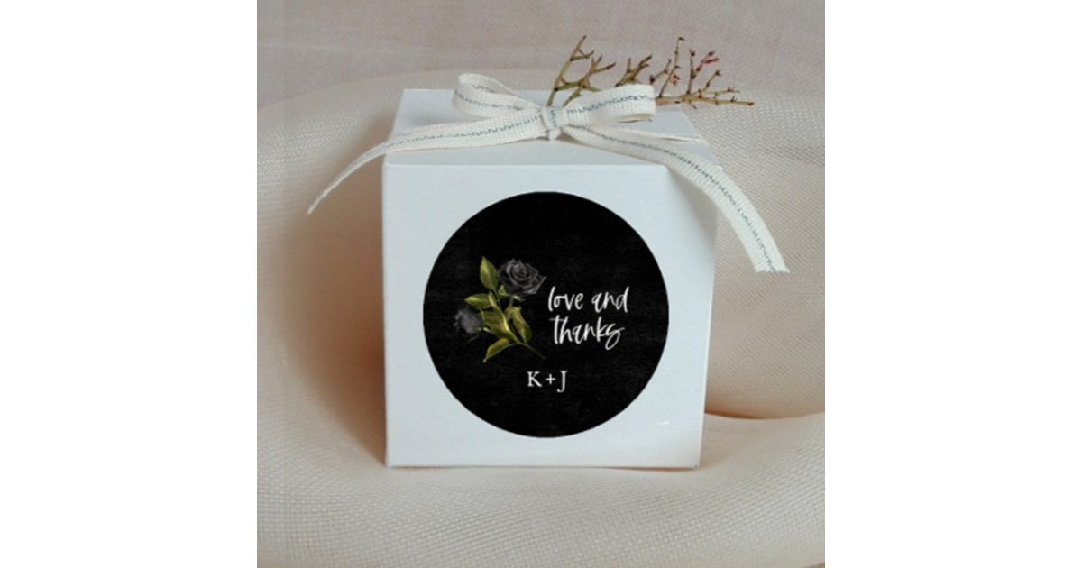 Gothic Rose Wedding Favor Classic Round Sticker | Zazzle