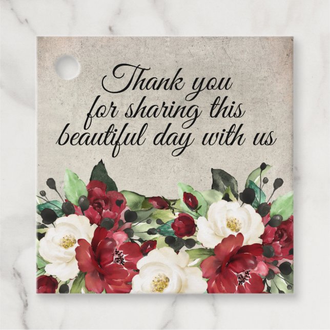 Gothic Rose Wedding Favor Tags (Front)